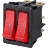 Wipp-Einbauschalter beleuchtet schw/rot, 2x1-polig