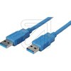 USB-Verbindungskabel blau Stecker A auf A 5m