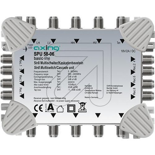 Axing Multischalter mit 5 Eingänge basic-line 8-f, SPU58-06
