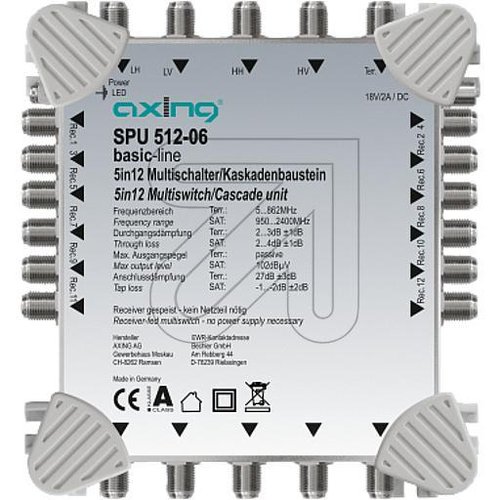 Axing Multischalter mit 5 Eingänge basic-line 12-f SPU512-06