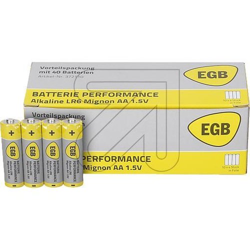 EGB Batterie Alkaline 40er Pack Mignon LR6 1,5V AA